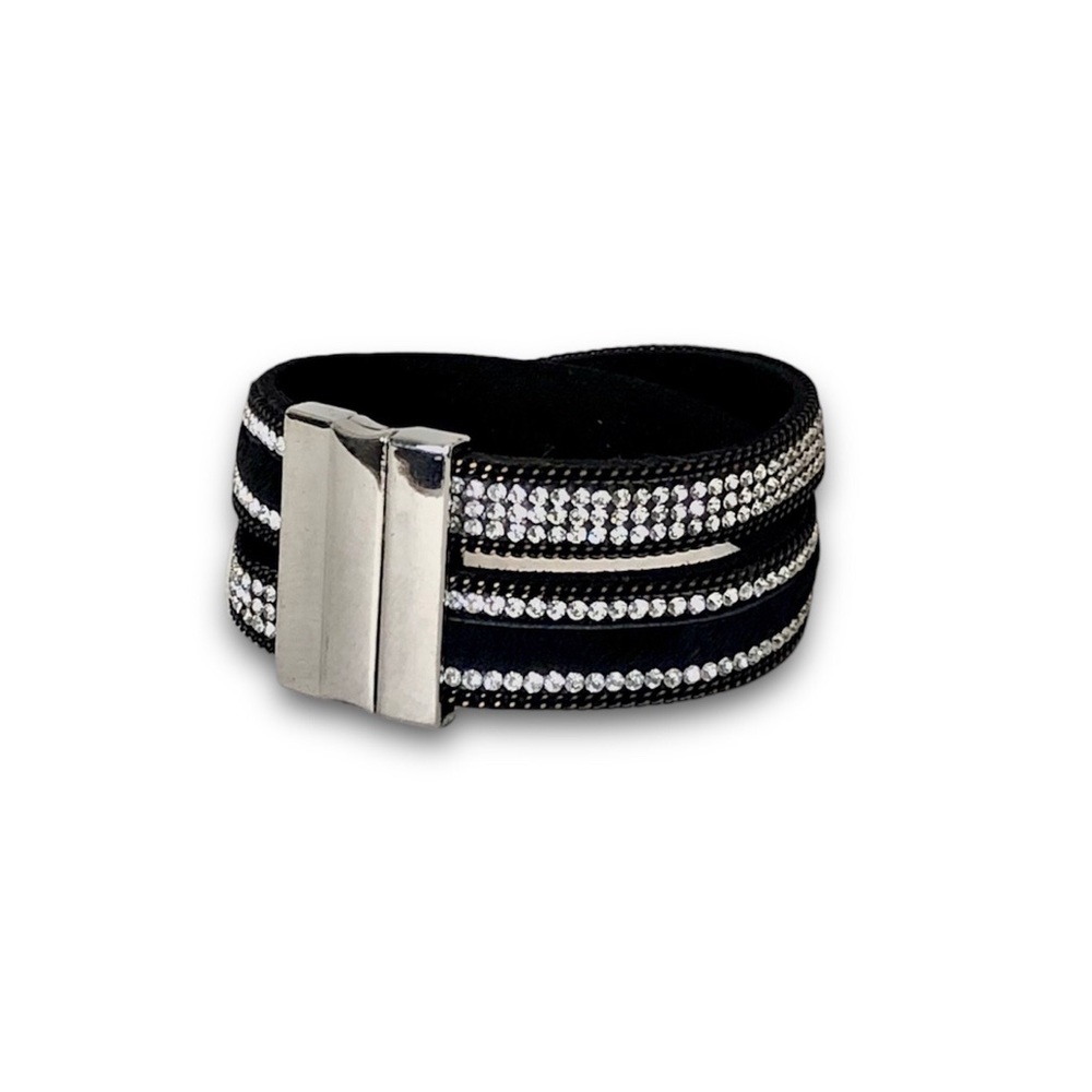 Black Bracelet with Rhinestones